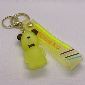 Keychain Charm Superhero Green Bear Supreme airpod case charm cute charm keyring